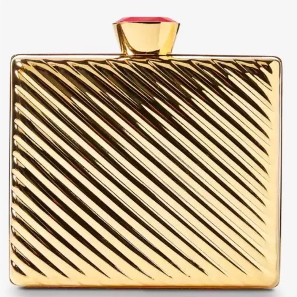 Stella McCartney Gold Metallic Clutch Bag